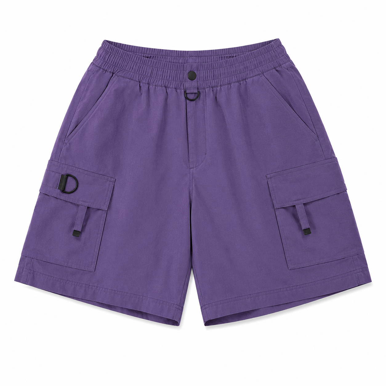 Purple Court Athletic Shorts, front view on white background