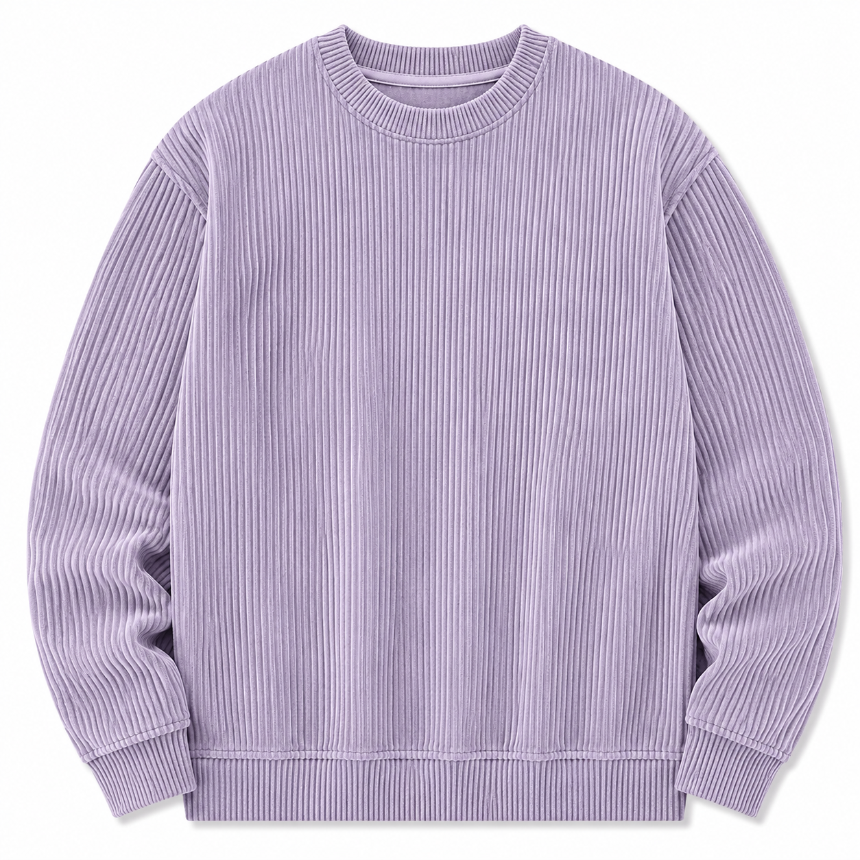Purple Cascade Corduroy Sweatshirt, front view on white background