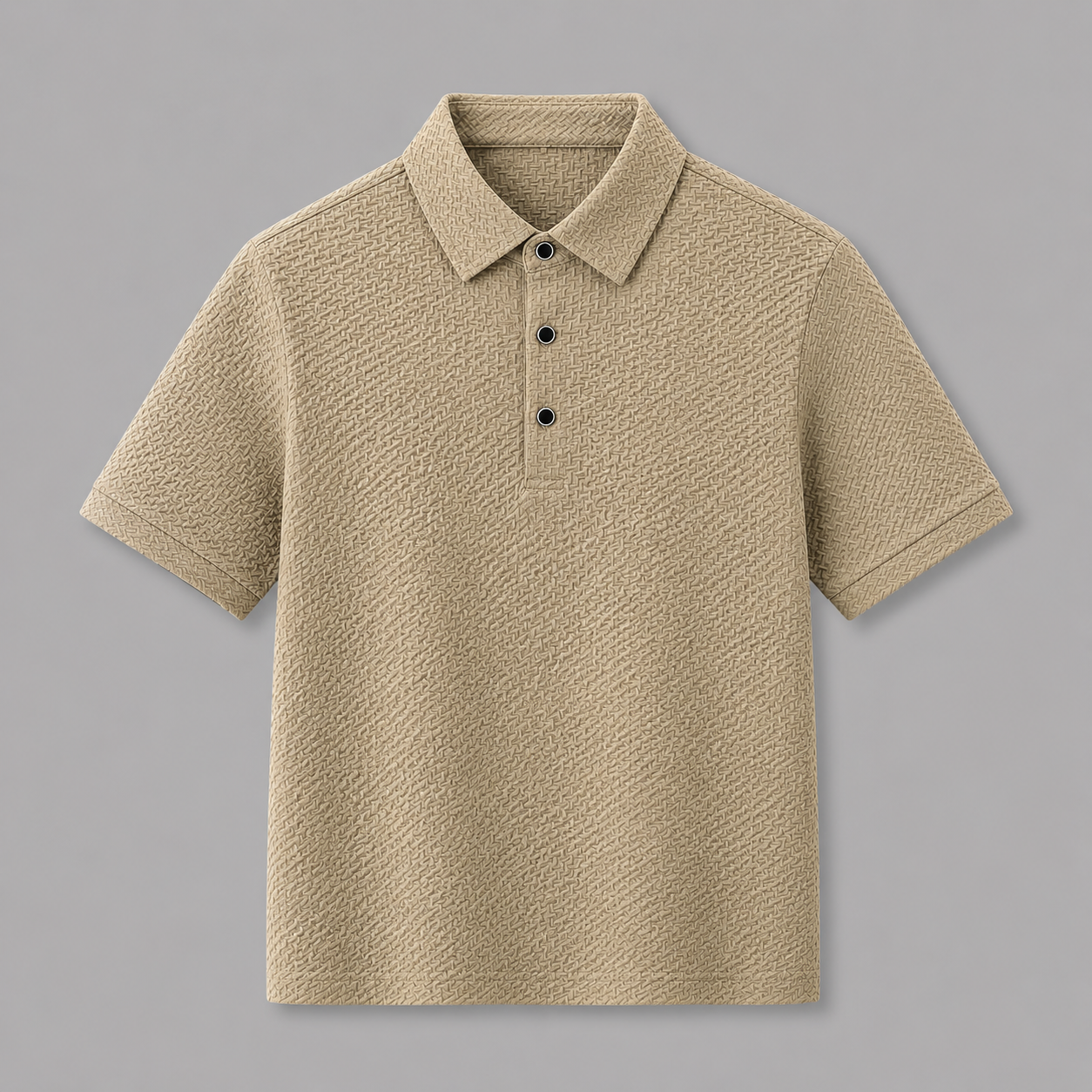 Apricot Drape Luxe Tee, front view on neutral gray background