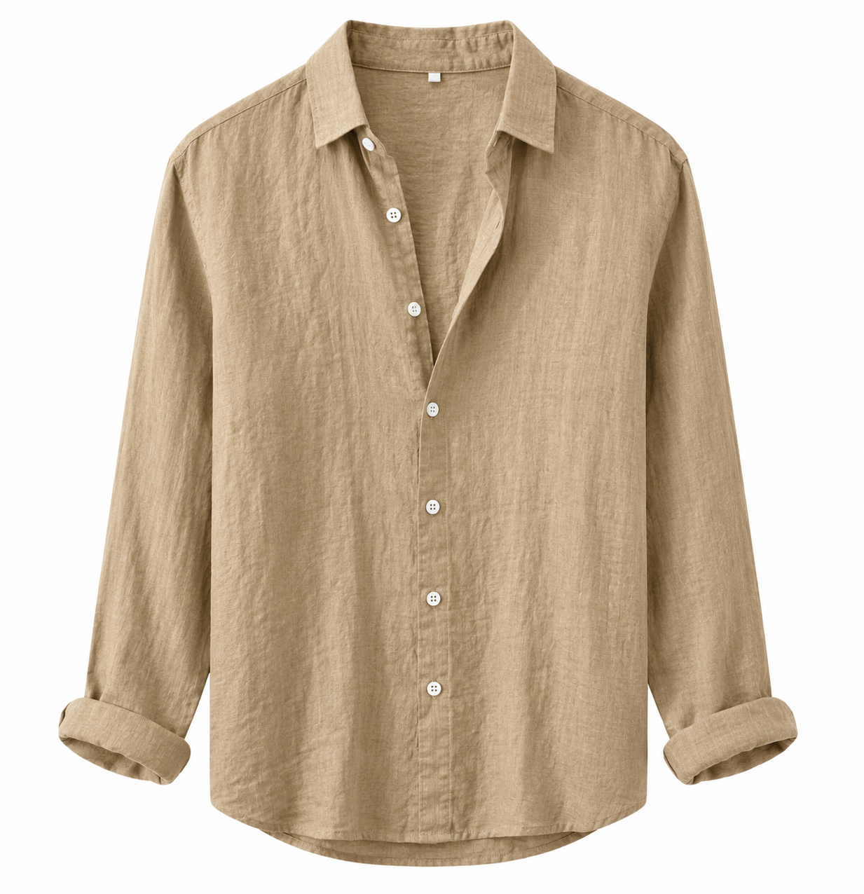 Khaki Element Long-Sleeve Shirt, front view on white background