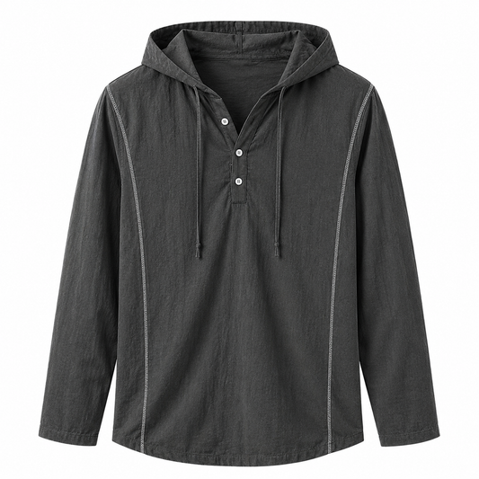 Haven hooded sweatshirt in charcoal gray — front product view