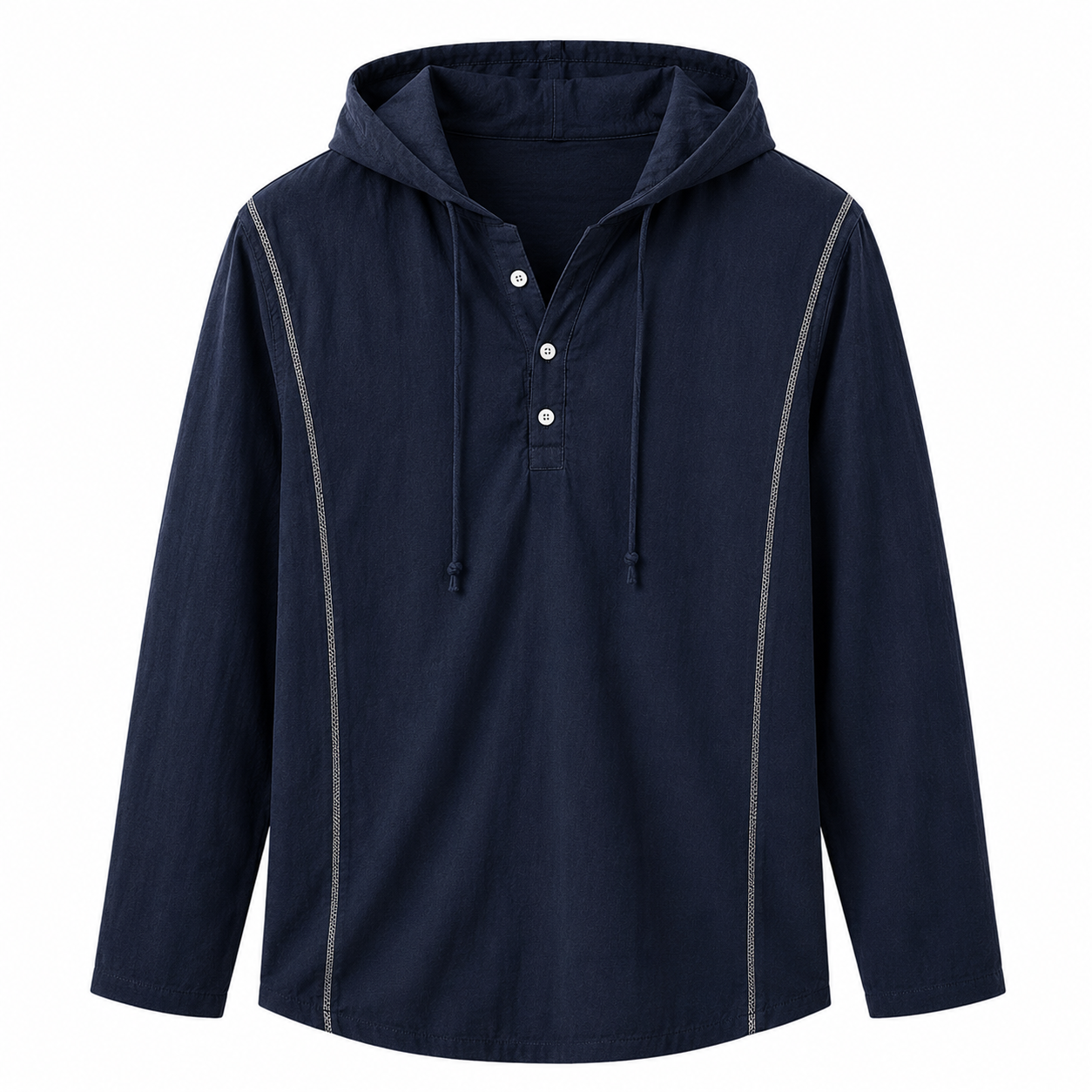 Haven hooded sweatshirt in navy blue — front product view