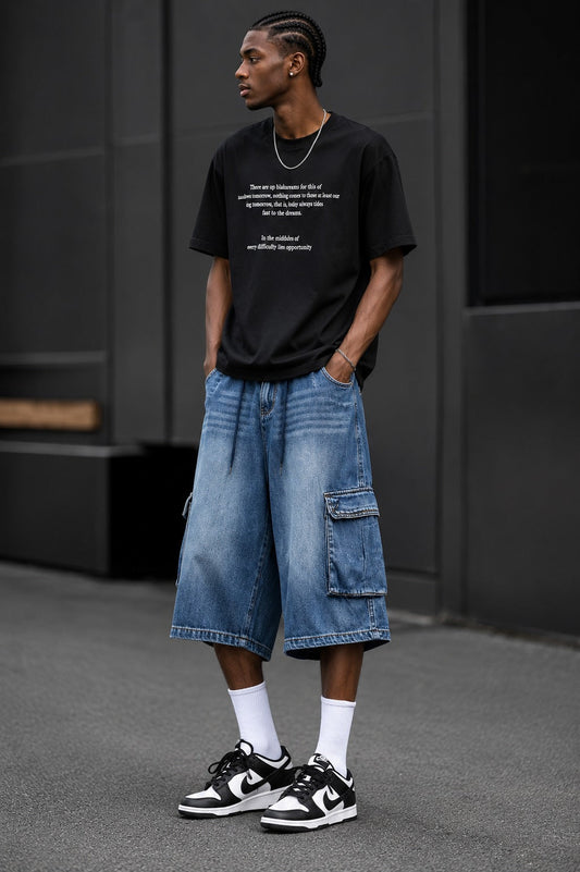 Docker Denim Capris — Workwear Multi-Pocket
