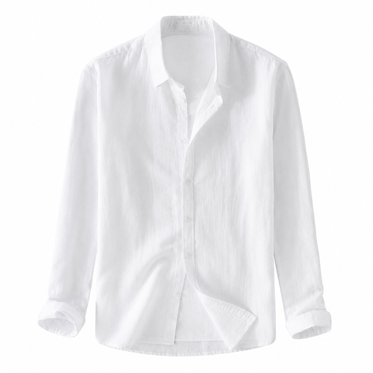 Osaka long-sleeve shirt in white — front product view
