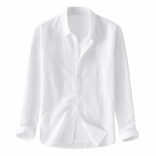 Osaka long-sleeve shirt in white — front product view