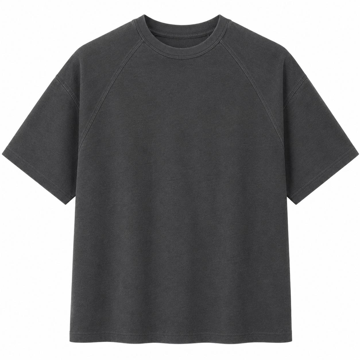 Stitchwork Cotton Tee in dark gray — front product view